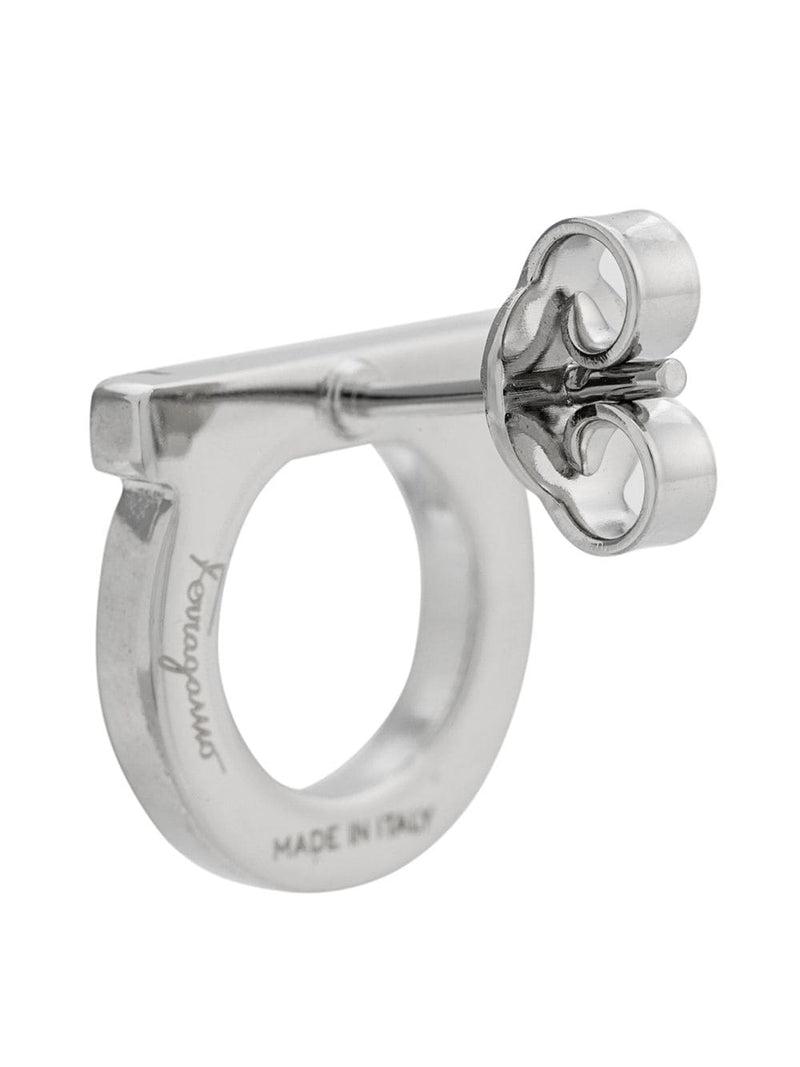 Ferragamo Gancini Crystal Earrings — Silver