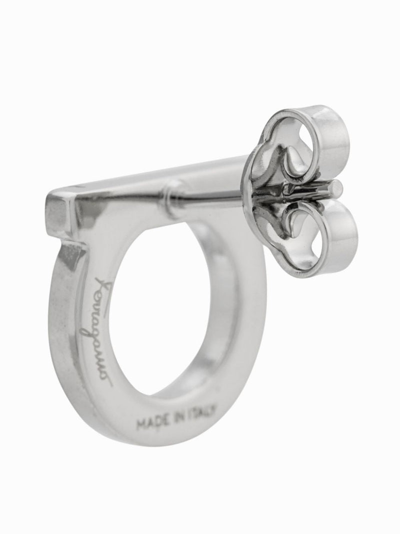 Ferragamo Gancini Crystal Earrings — Silver
