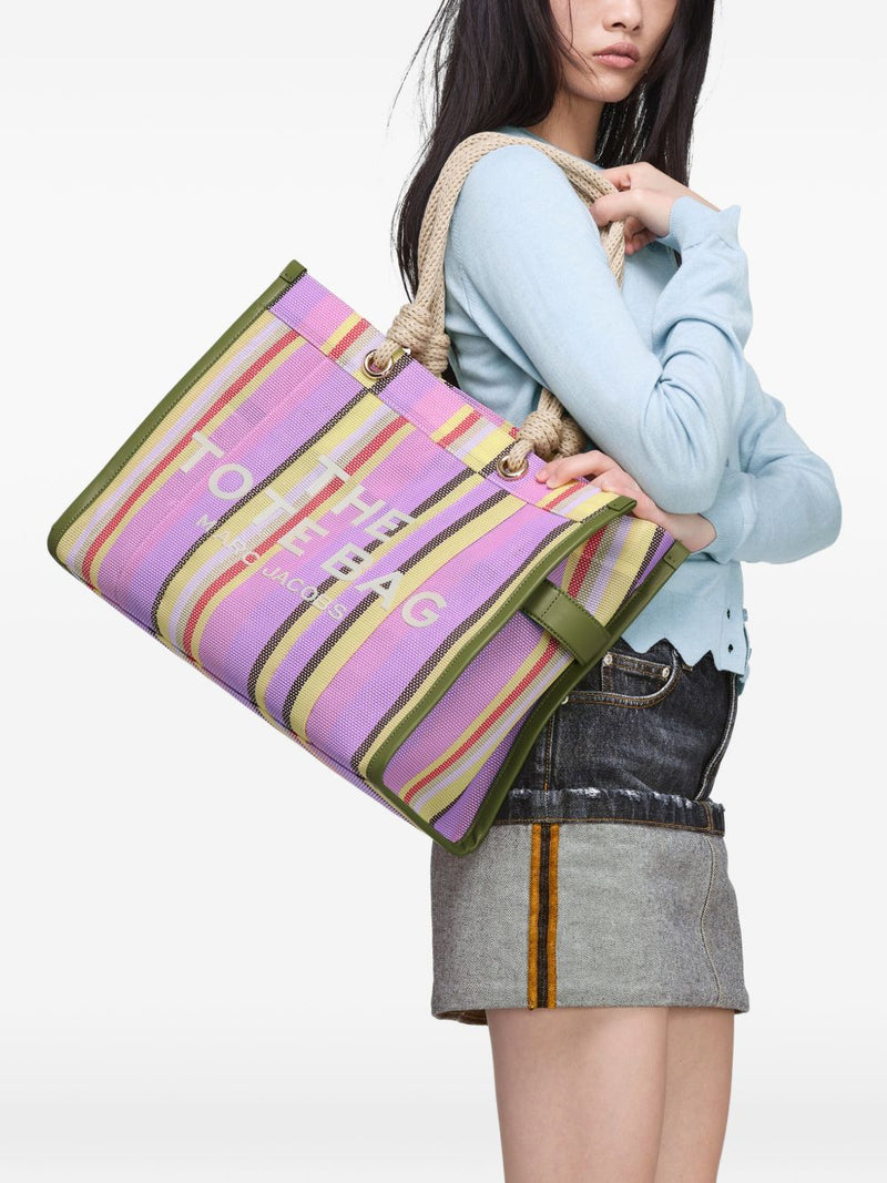 Marc Jacobs Striped Canvas Tote Bag — Pink