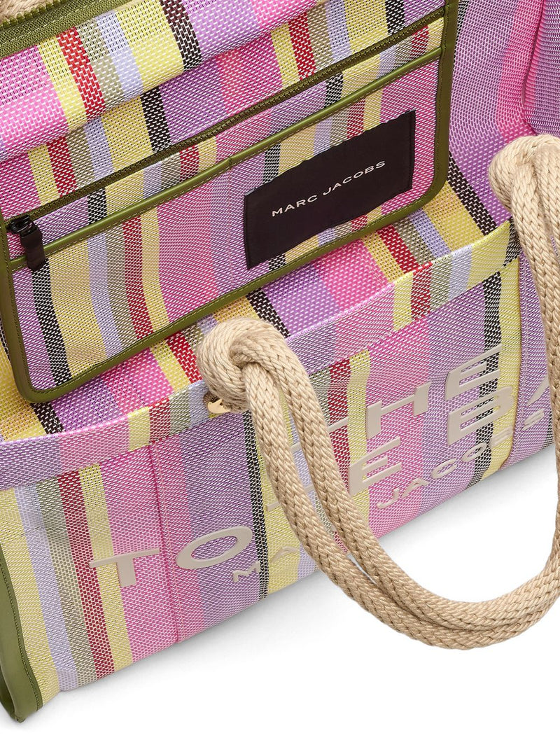 Marc Jacobs Striped Canvas Tote Bag — Pink
