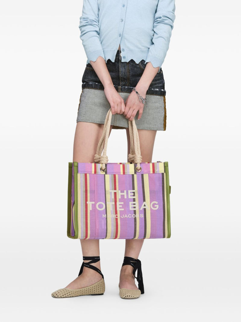 Marc Jacobs Striped Canvas Tote Bag — Pink