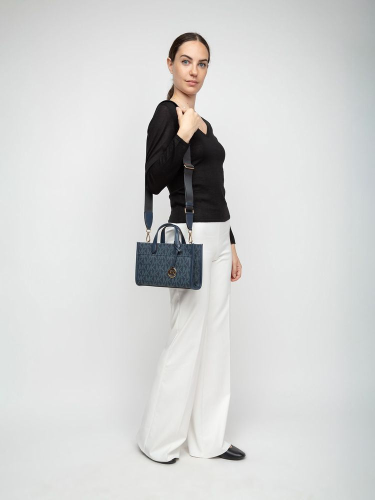 Michael Kors Gigi Small Tote Bag — Navy 89.coated Canvas