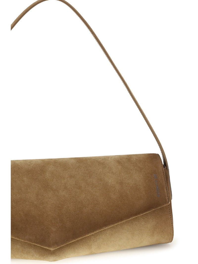 Jil Sander Kante Shoulder Bag — Brown Suede