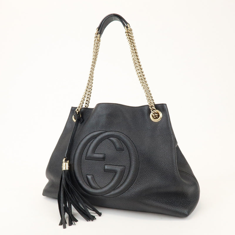 Gucci Soho Chain Strap Leather Black Bag