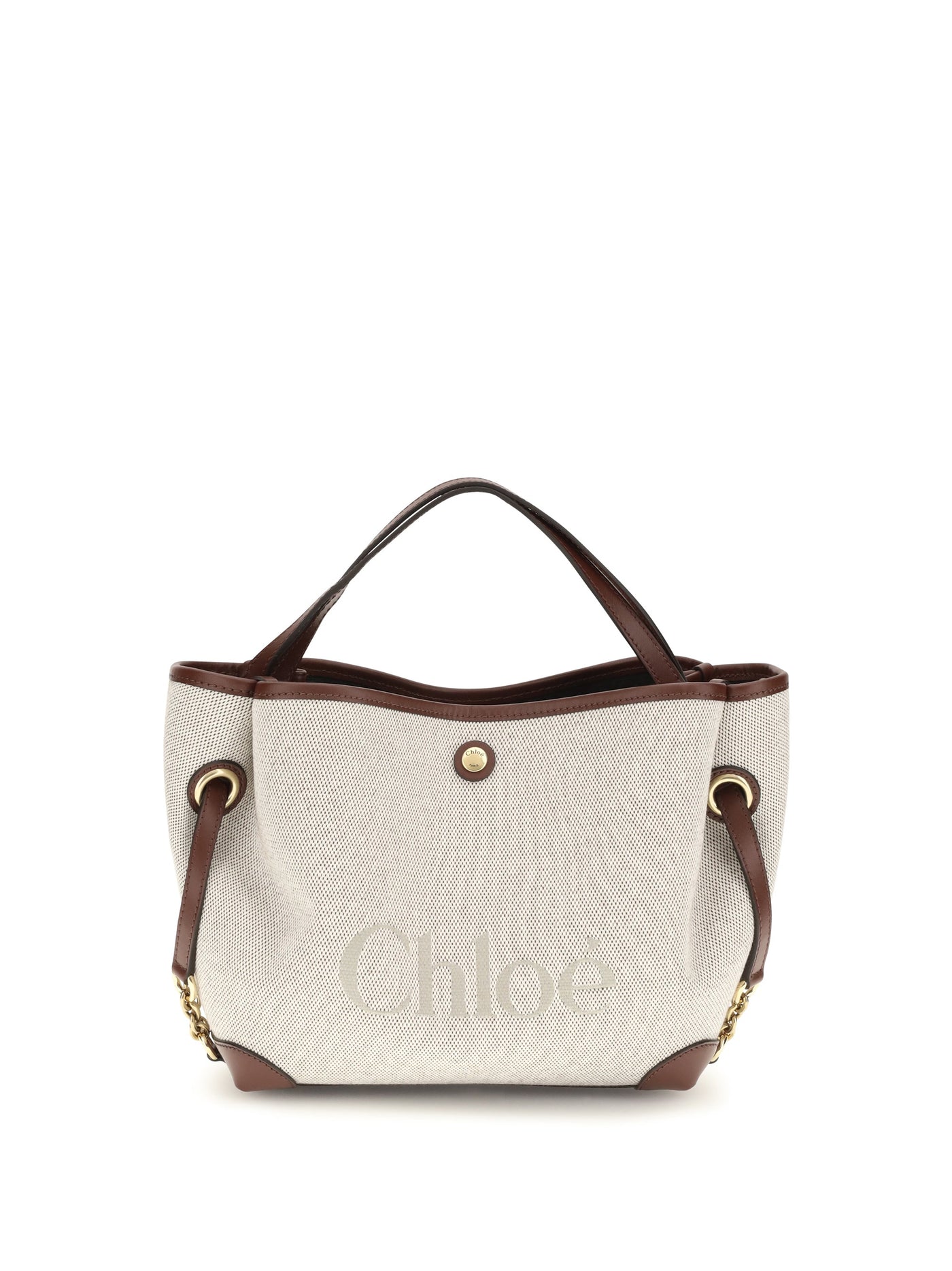Chloé Clover Shoulder Bag — Brown Fabric