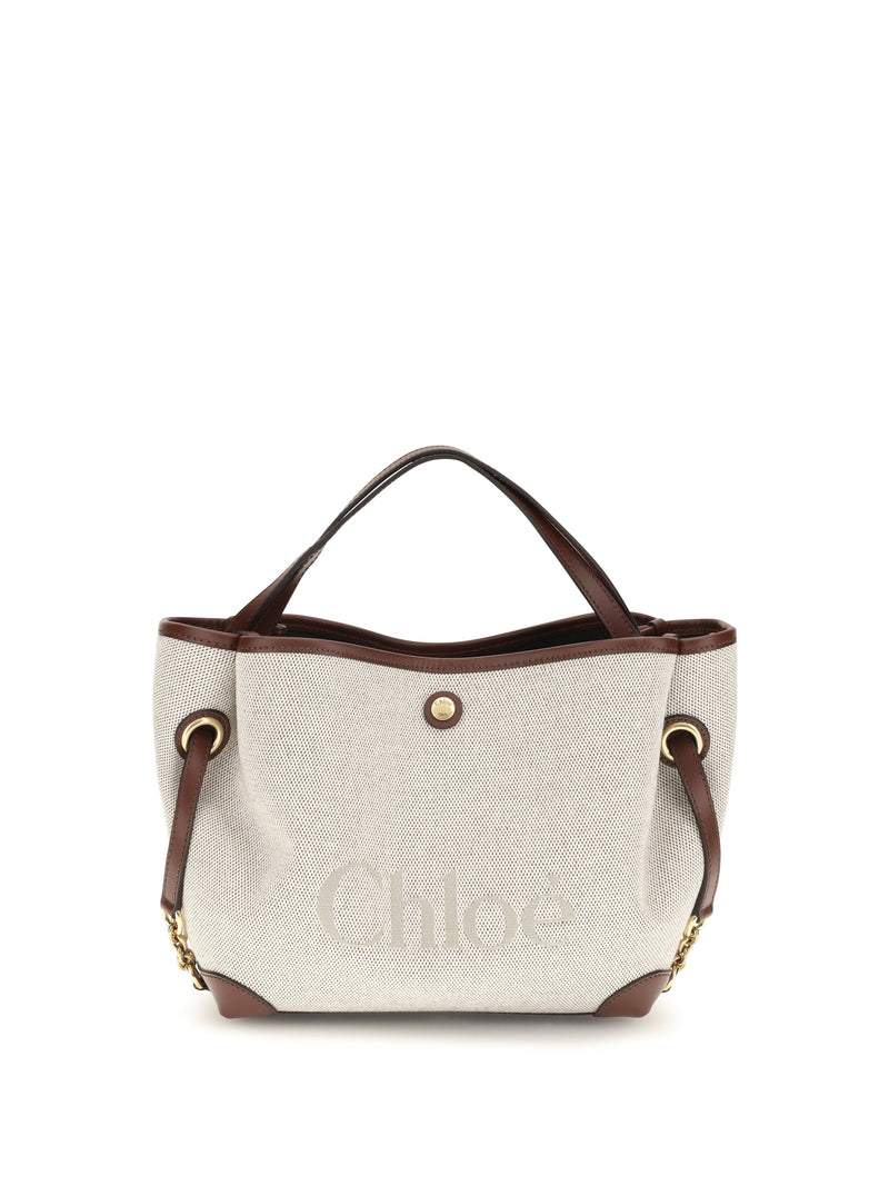 Chloé Clover Shoulder Bag — Brown Fabric