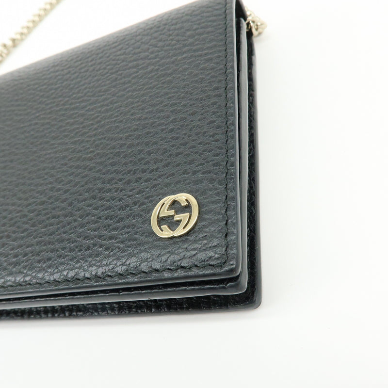 Gucci Betty Chain Wallet (outlet) Leather Black Bag
