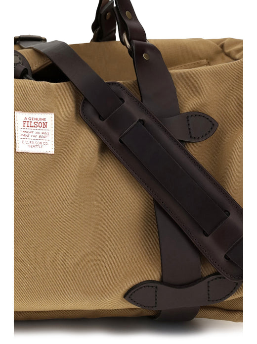Filson Rugged Twill & Bridle Leather Shoulder Bag — Tan Cotton