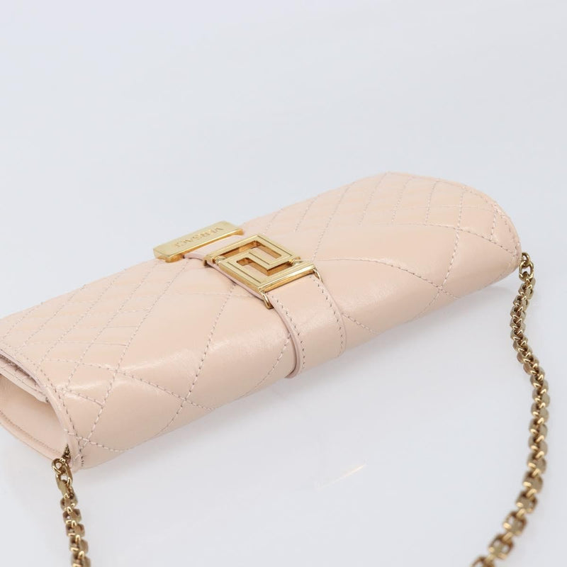 Versace Greca Goddess Convertible Clutch Leather Pink