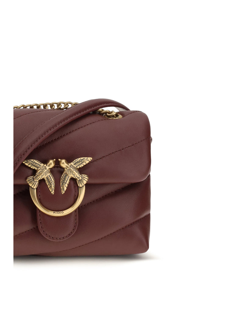Pinko Love Baby Shoulder Bag — Brown Calf Leather Bos Taurus