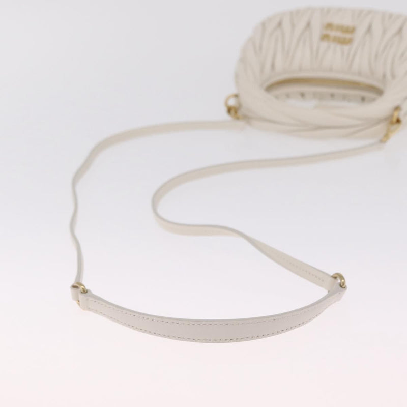 Miu Miu Wander Hobo Matelasse Leather White