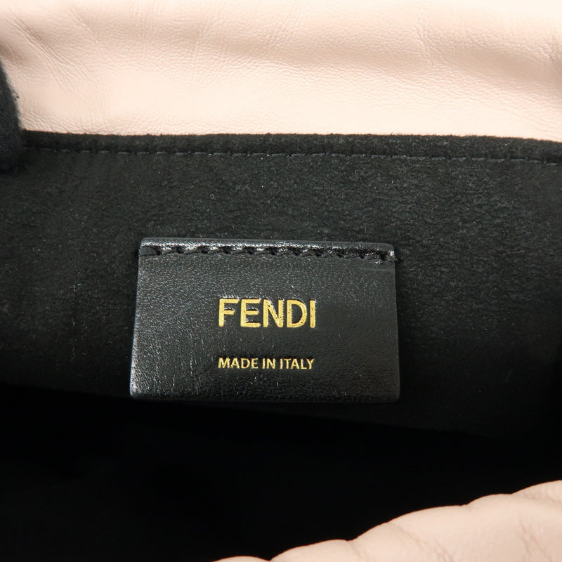 Fendi Logo Drawstring Leather Pink Bag