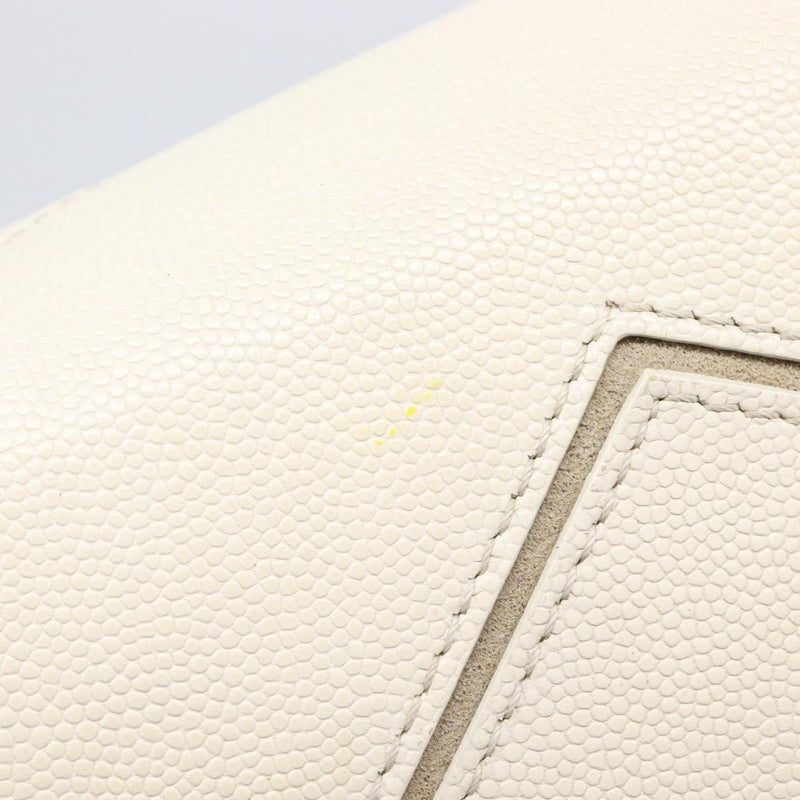 Chanel Macro Flap Chevron Caviar White Calfskin Bag
