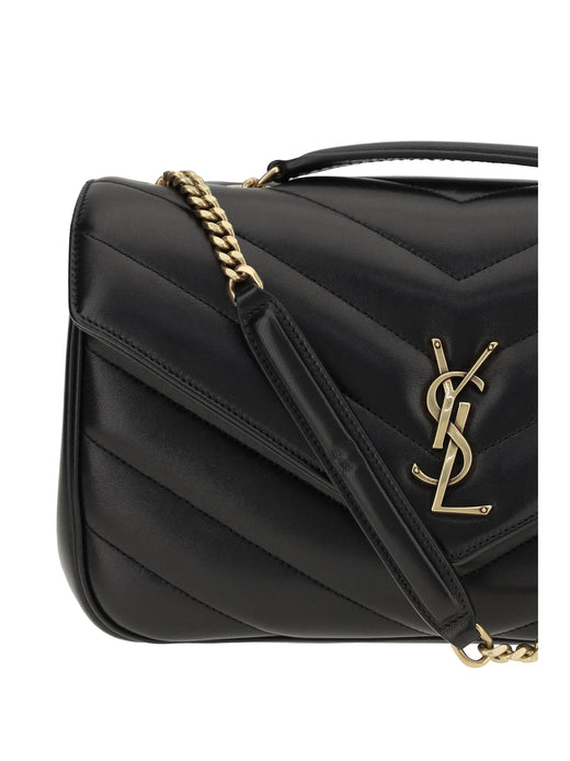 Saint Laurent Loulou Shoulder Bag — Black Lambskin