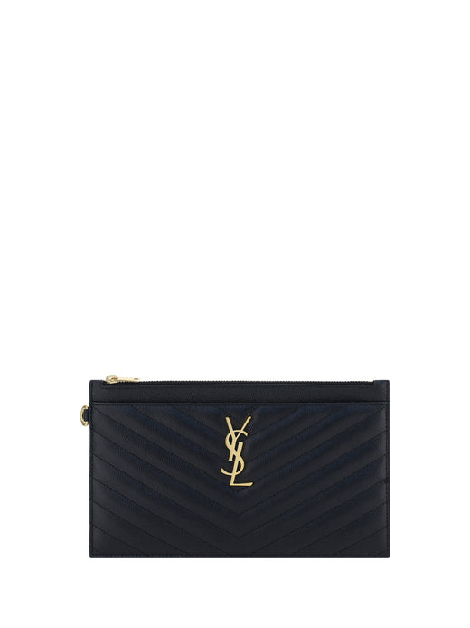 Saint Laurent Quilted Leather Wallet — Black Calf