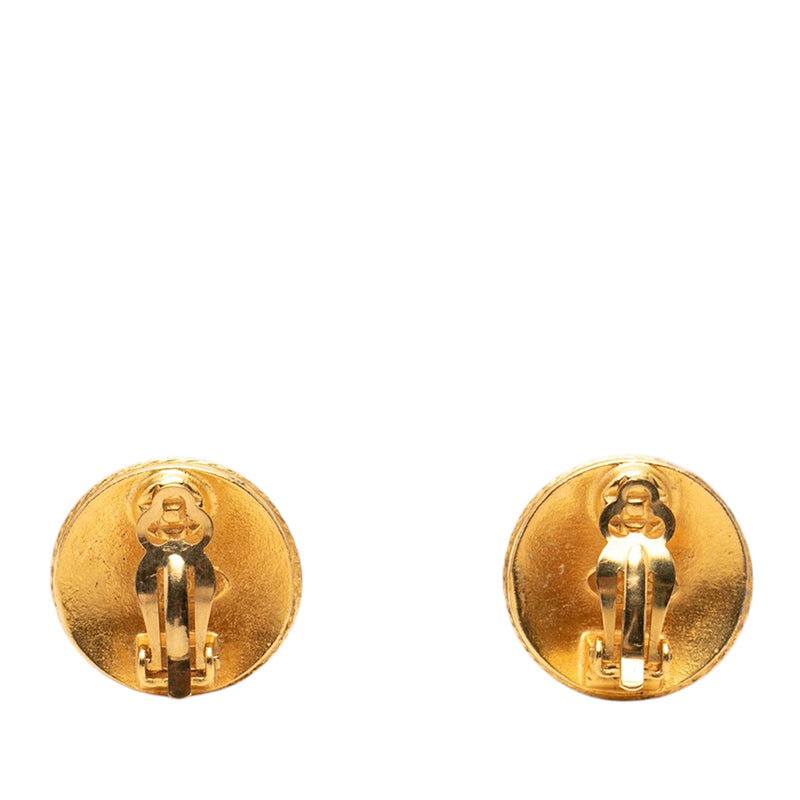 CC Gold Plated Round Clip On Earrings - Image 2