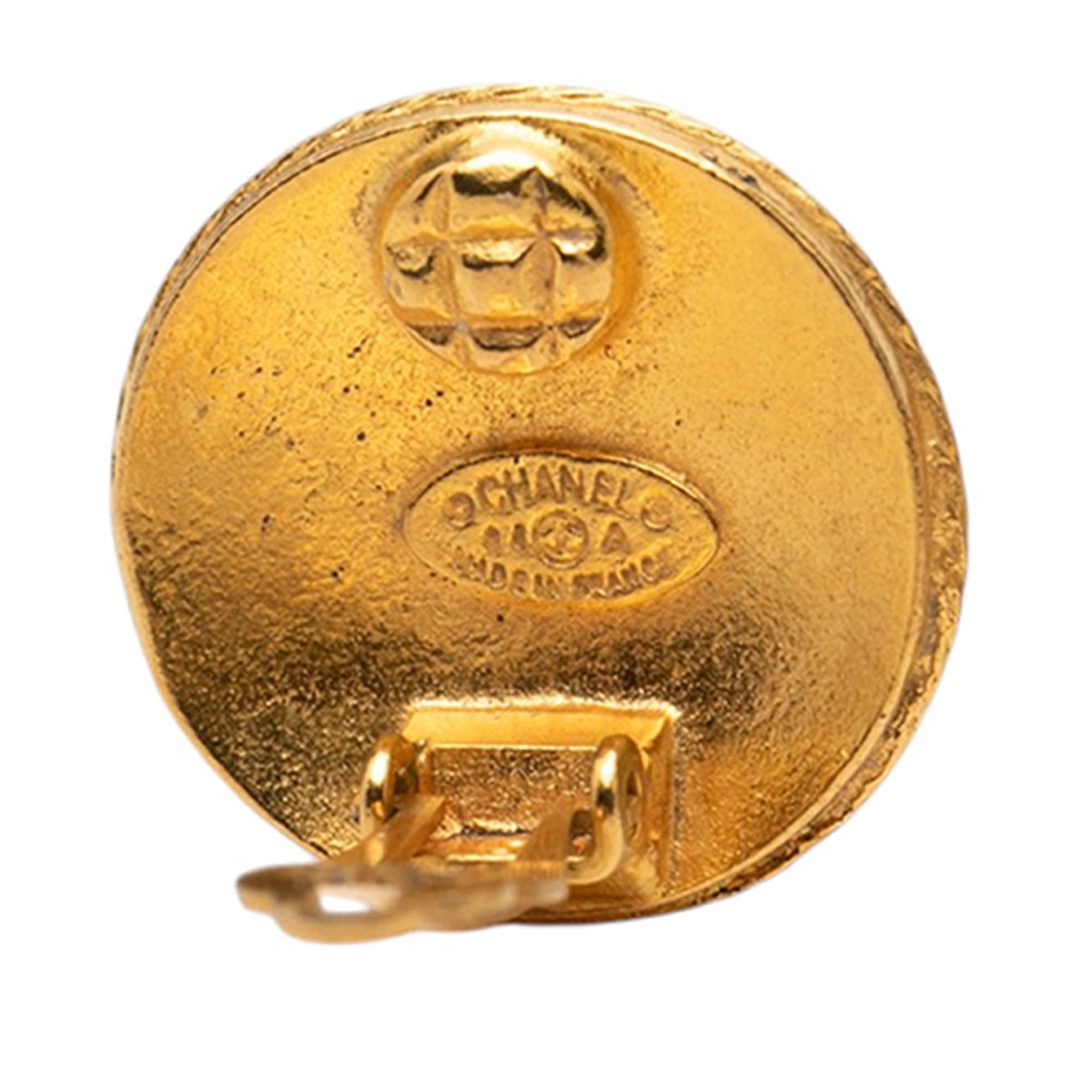 CC Gold Plated Round Clip On Earrings - Image 3