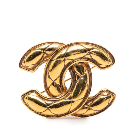 CC Quilted Gold Plated Brooch - Image 1