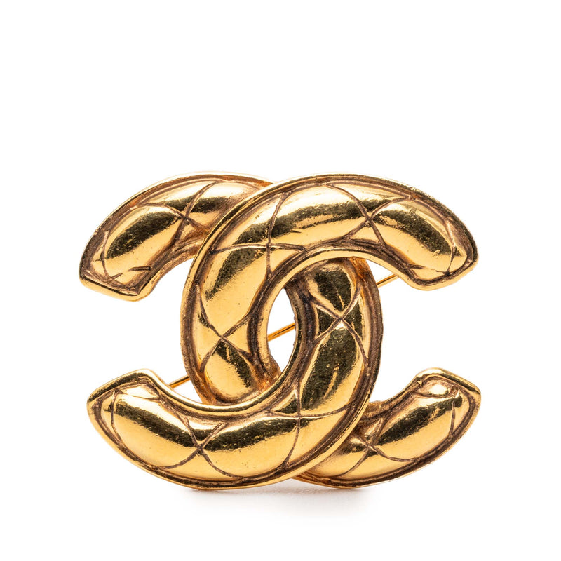 CC Quilted Gold Plated Brooch