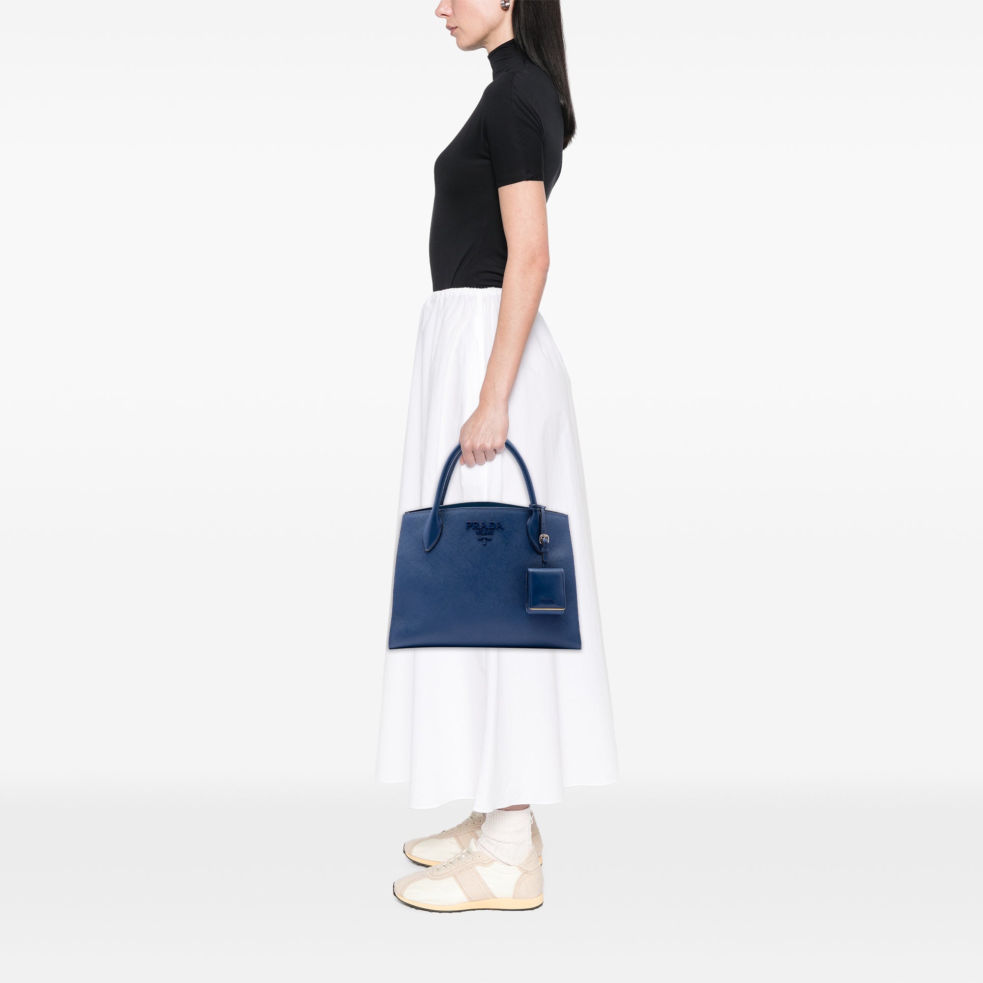 Medium Saffiano Cuir Monochrome Top Handle Tote - Image 6