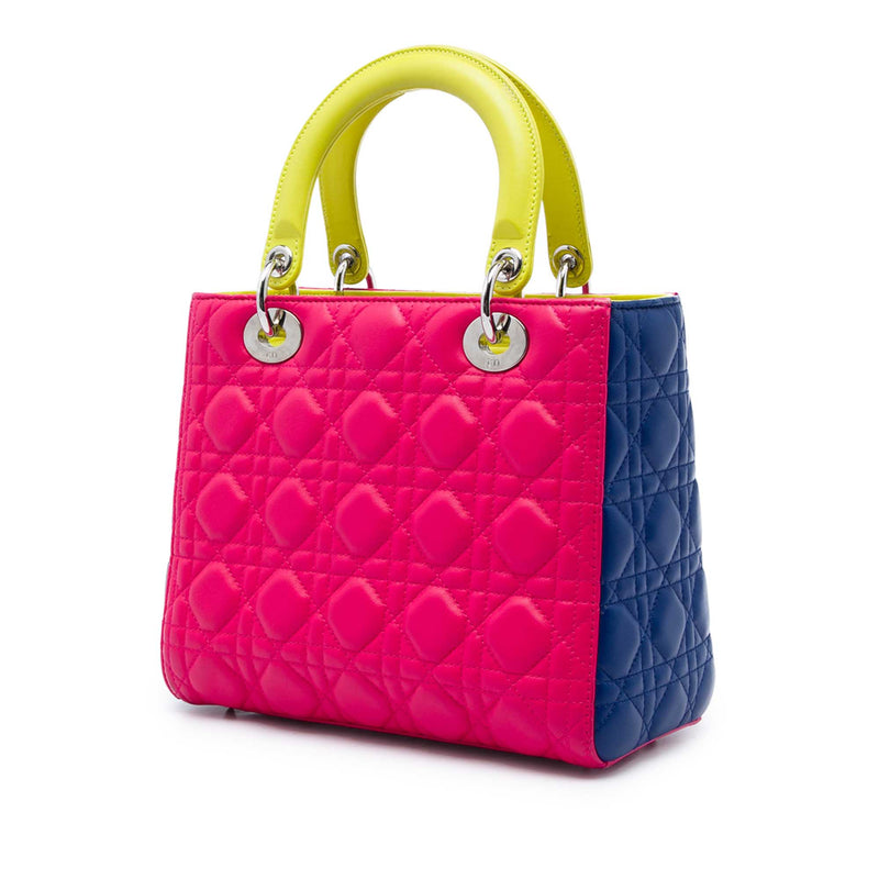 Medium Tricolor Lambskin Cannage Lady Dior - Image 2