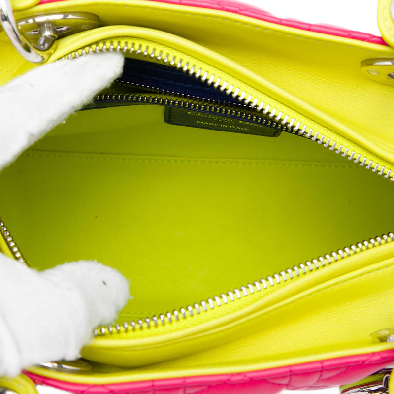 Medium Tricolor Lambskin Cannage Lady Dior - Image 4