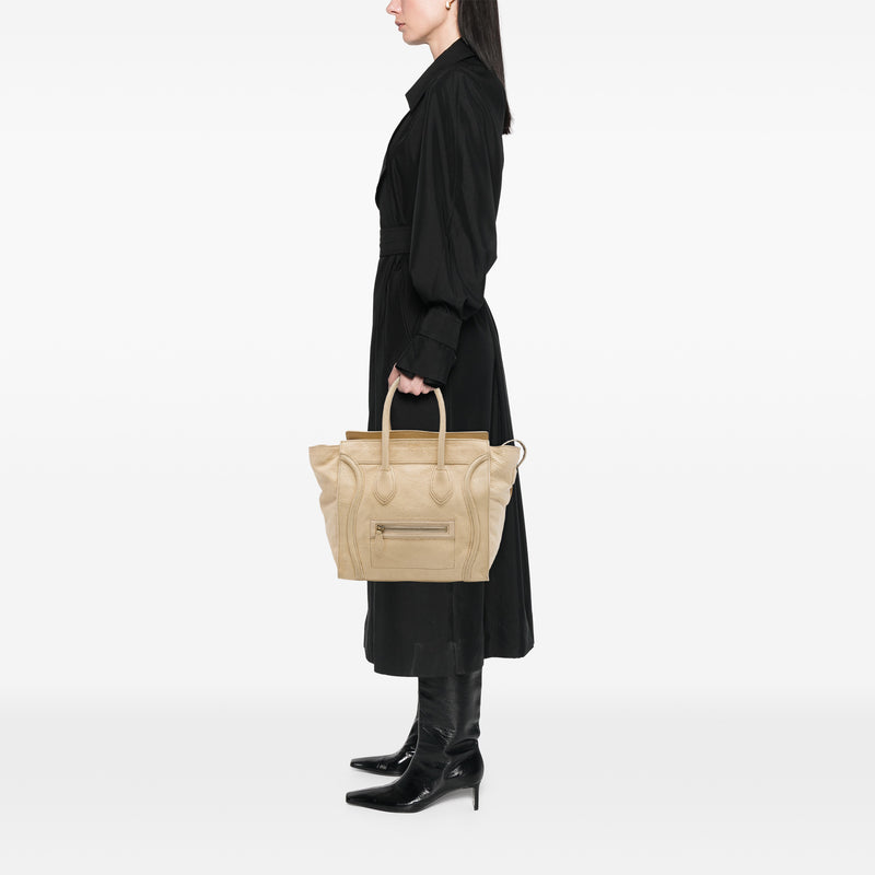 Mini Drummed Calfskin Luggage Tote - Image 6