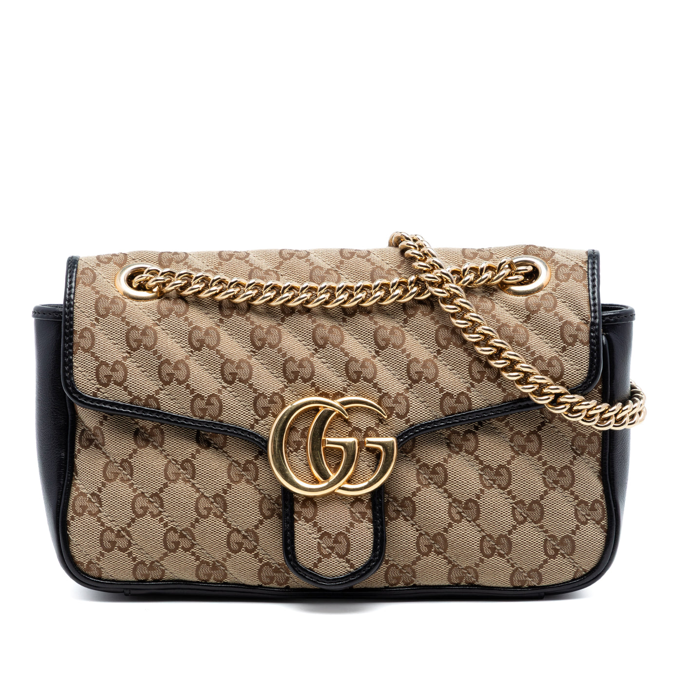 Medium GG Marmont Matelasse Diagonal GG Canvas Shoulder Bag - Image 1