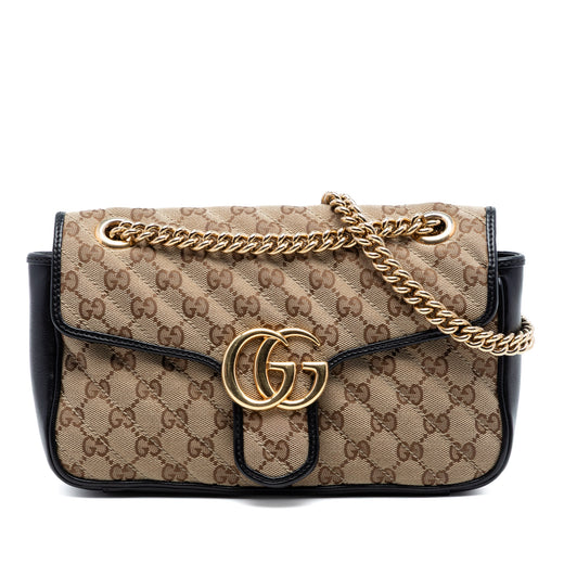 Medium GG Marmont Matelasse Diagonal GG Canvas Shoulder Bag - Image 1