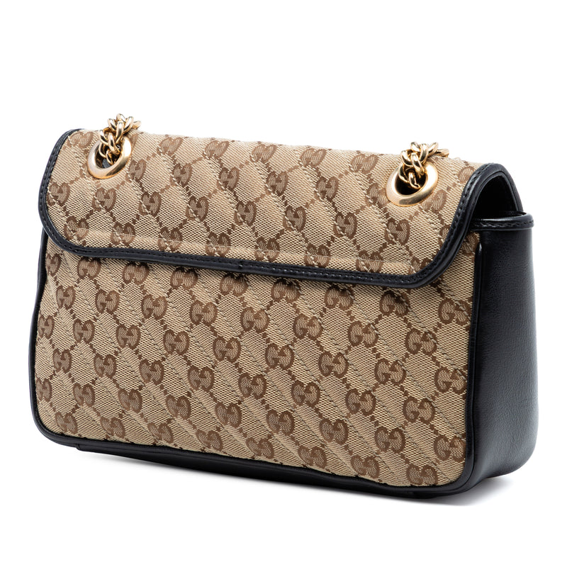 Medium GG Marmont Matelasse Diagonal GG Canvas Shoulder Bag - Image 2