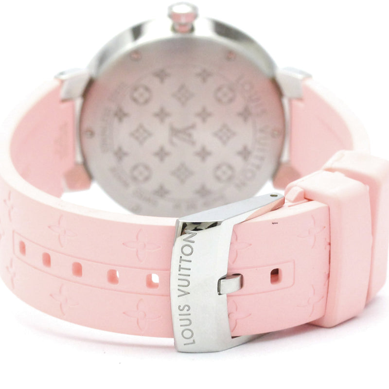 Louis Vuitton Tambour Quartz Stainless Steel And Monogram Rubber Watches
