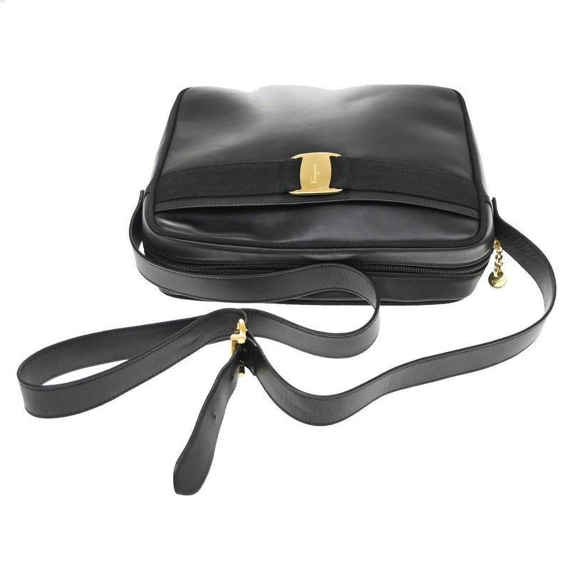 Salvatore Ferragamo Vara Bow Camera Leather Black Bag