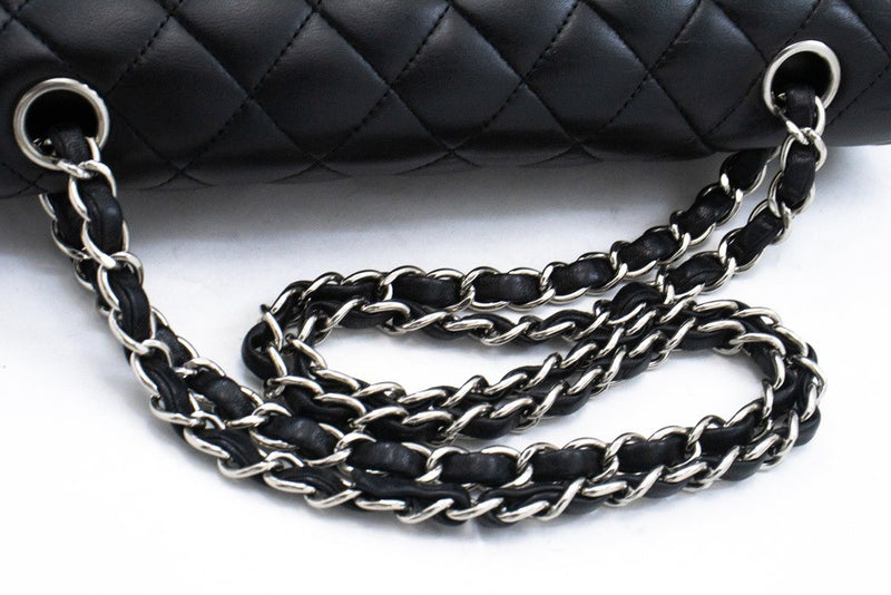 Chanel Classic Double Flap Quilted Lambskin Black Leather Bag