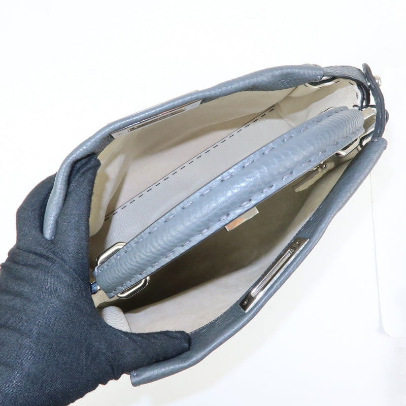 Fendi Selleria Peekaboo Leather Gray Bag