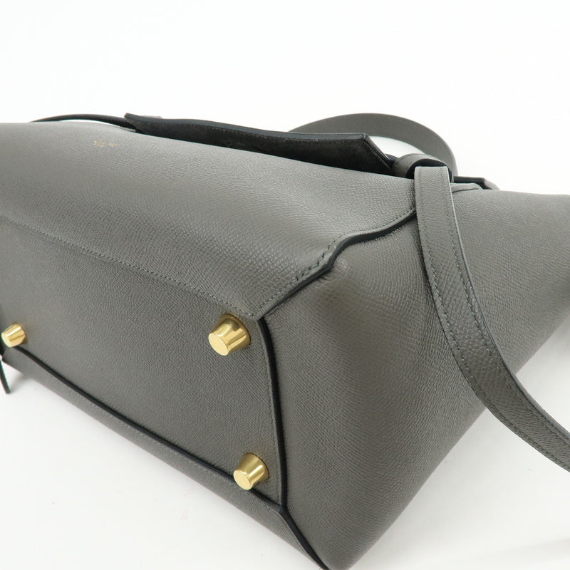 Celine Belt Textured Leather Gray Calfskin Bag