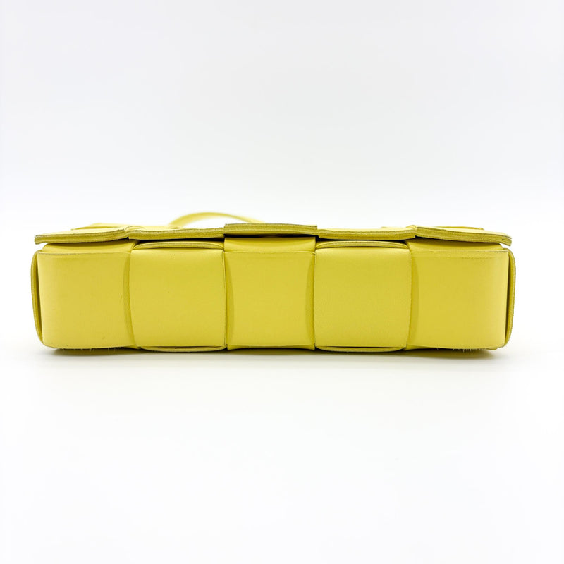 Bottega Veneta Cassette Crossbody Bag Maxi Intrecciato Leather Yellow