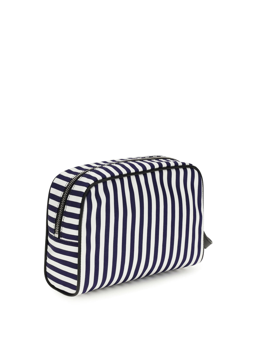 Dolce & Gabbana Striped Poplin Clutch — Blue Cotton