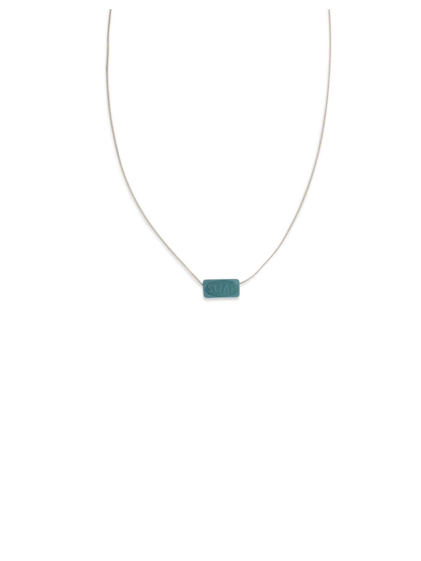 Aliita Soap Necklace — Turquoise White Gold Necklaces