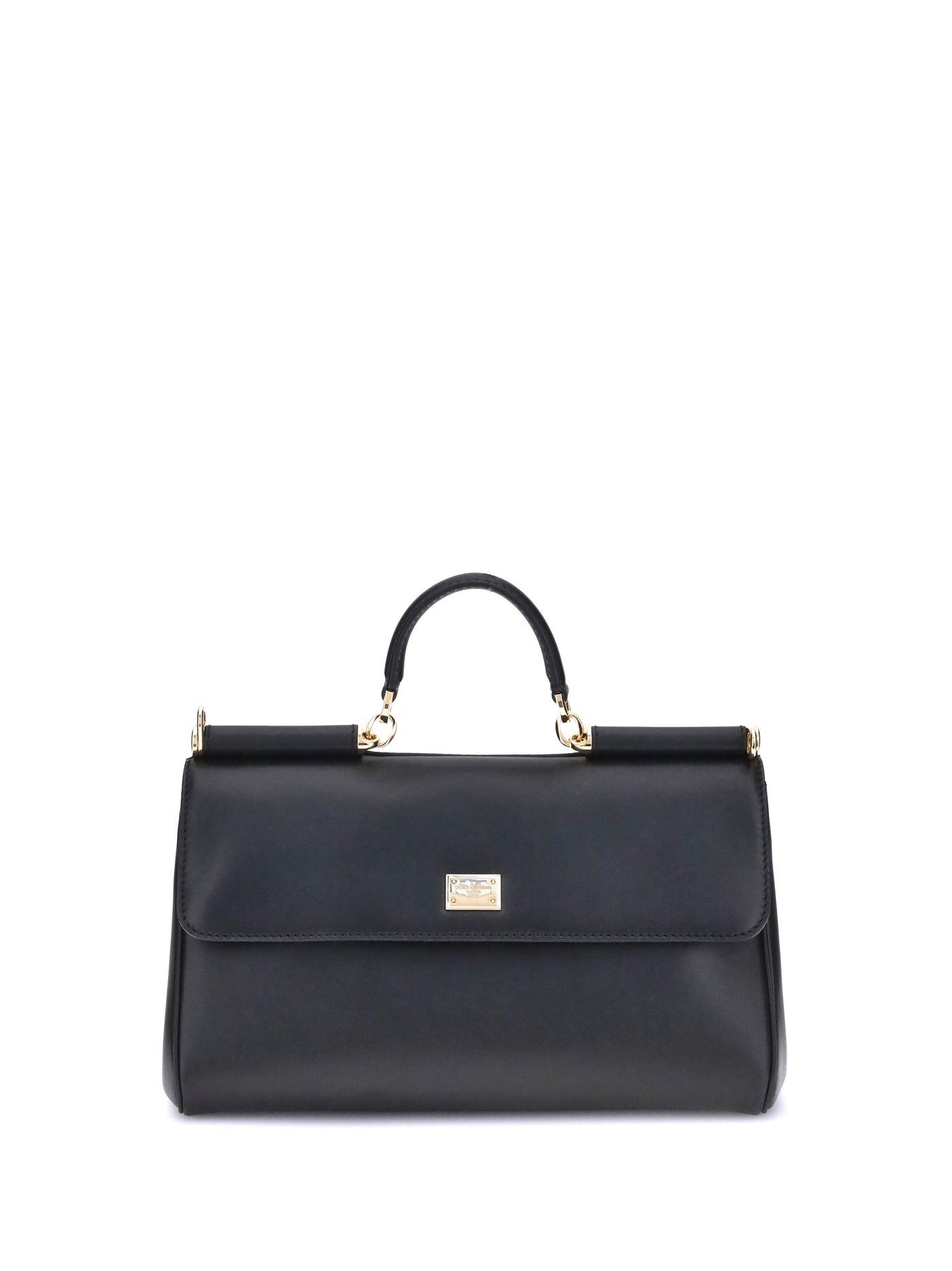 Dolce & Gabbana My Sicily Shoulder Bag — Black Calf Leather Bos Taurus