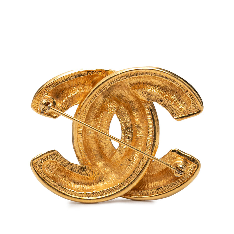 CC Gold Plated Quilted Brooch - Image 2