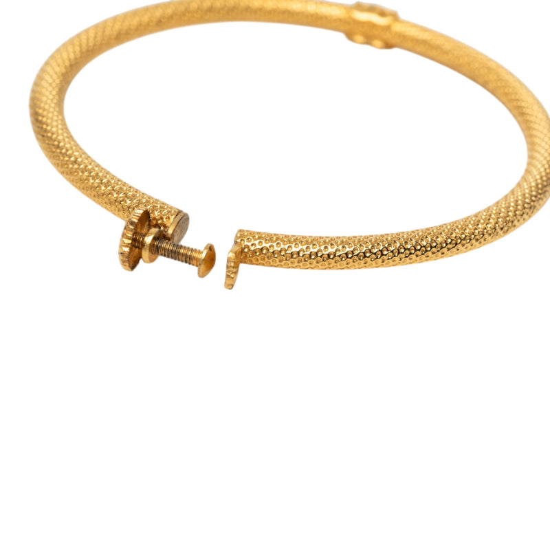 CC Gold Plated Textured Hoop Screw Back Earrings - Image 3