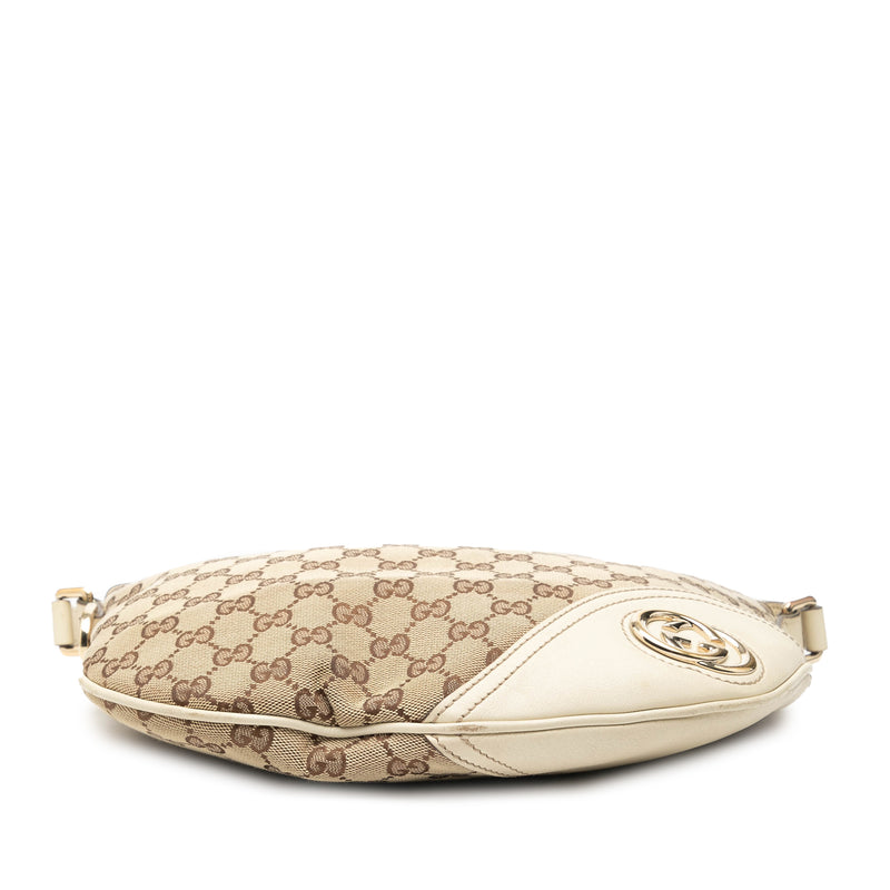 Medium GG Canvas New Britt Half Moon Crossbody - Image 3