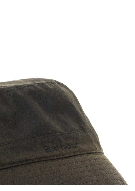 Barbour Mha0001 Waxed Cotton Bucket Hat — Olive