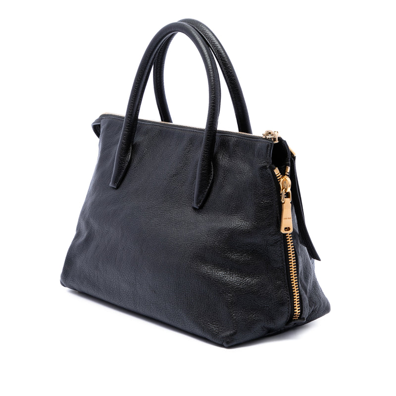 Goatskin Madras Zip Satchel - Image 2