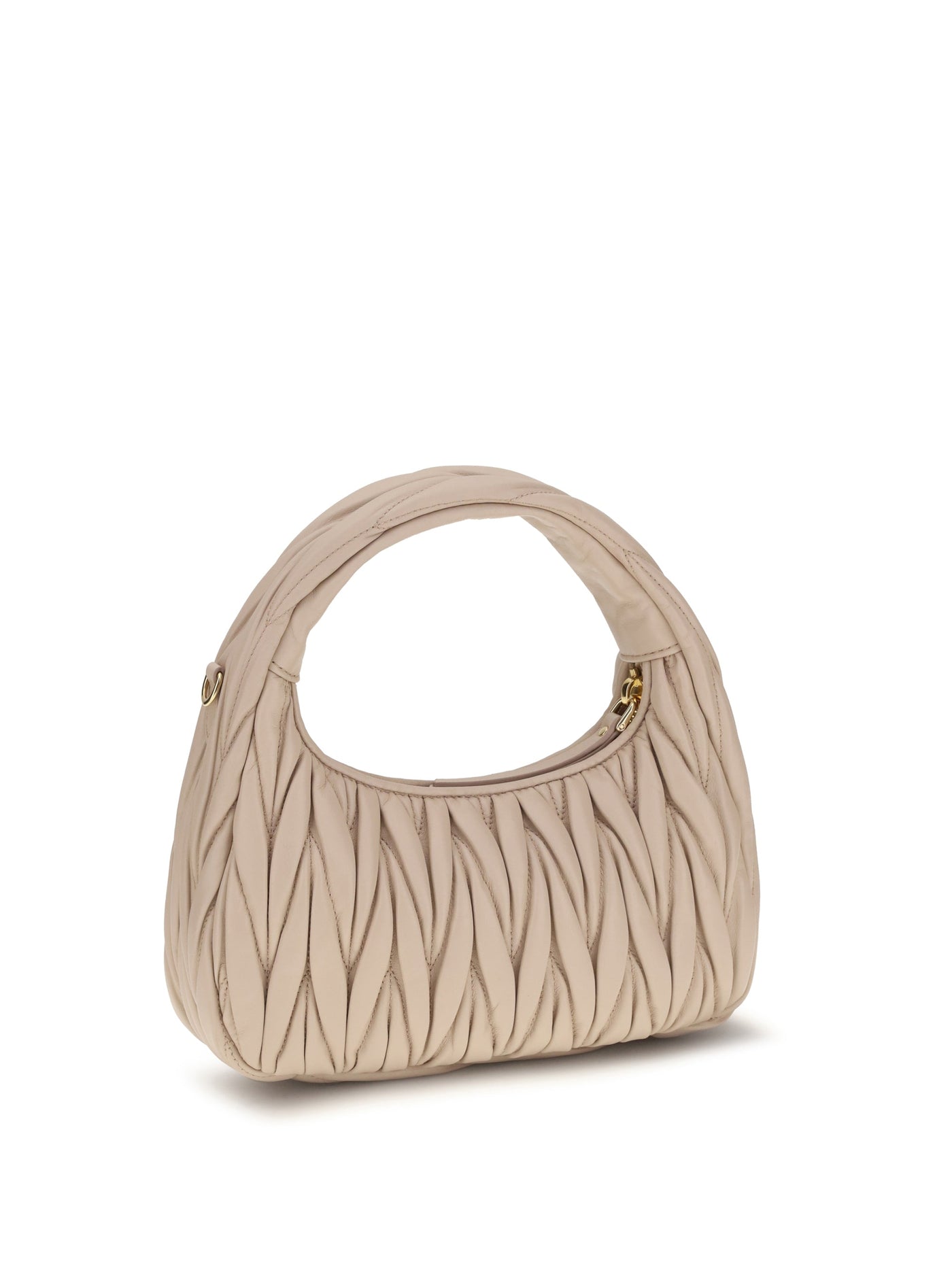 Miu Miu Wander Hobo Bag — Beige Calf Leather