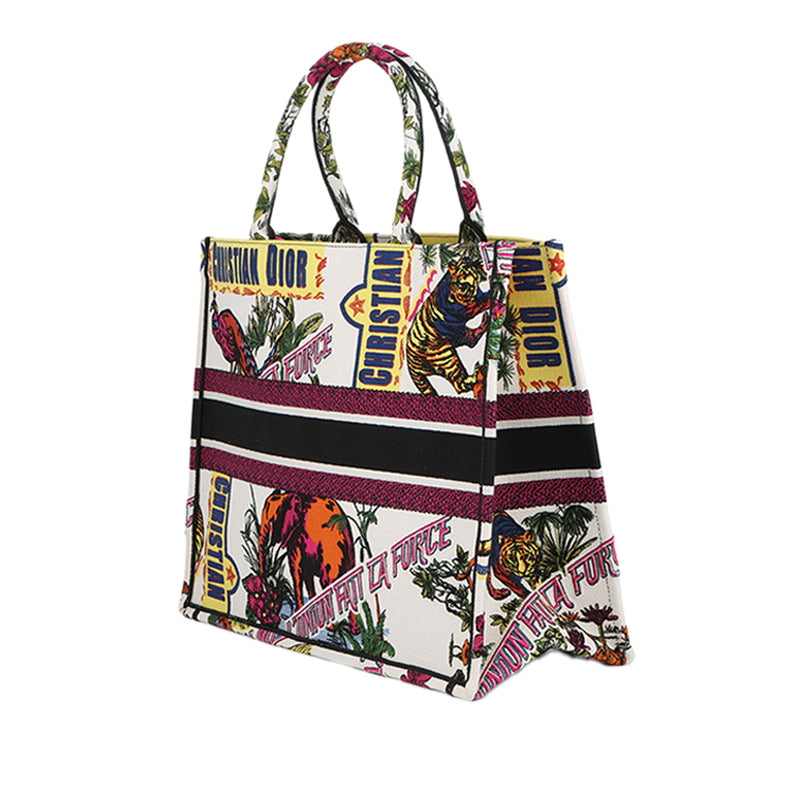 Large Embroidered Canvas Indian Animals Book Tote - Image 2