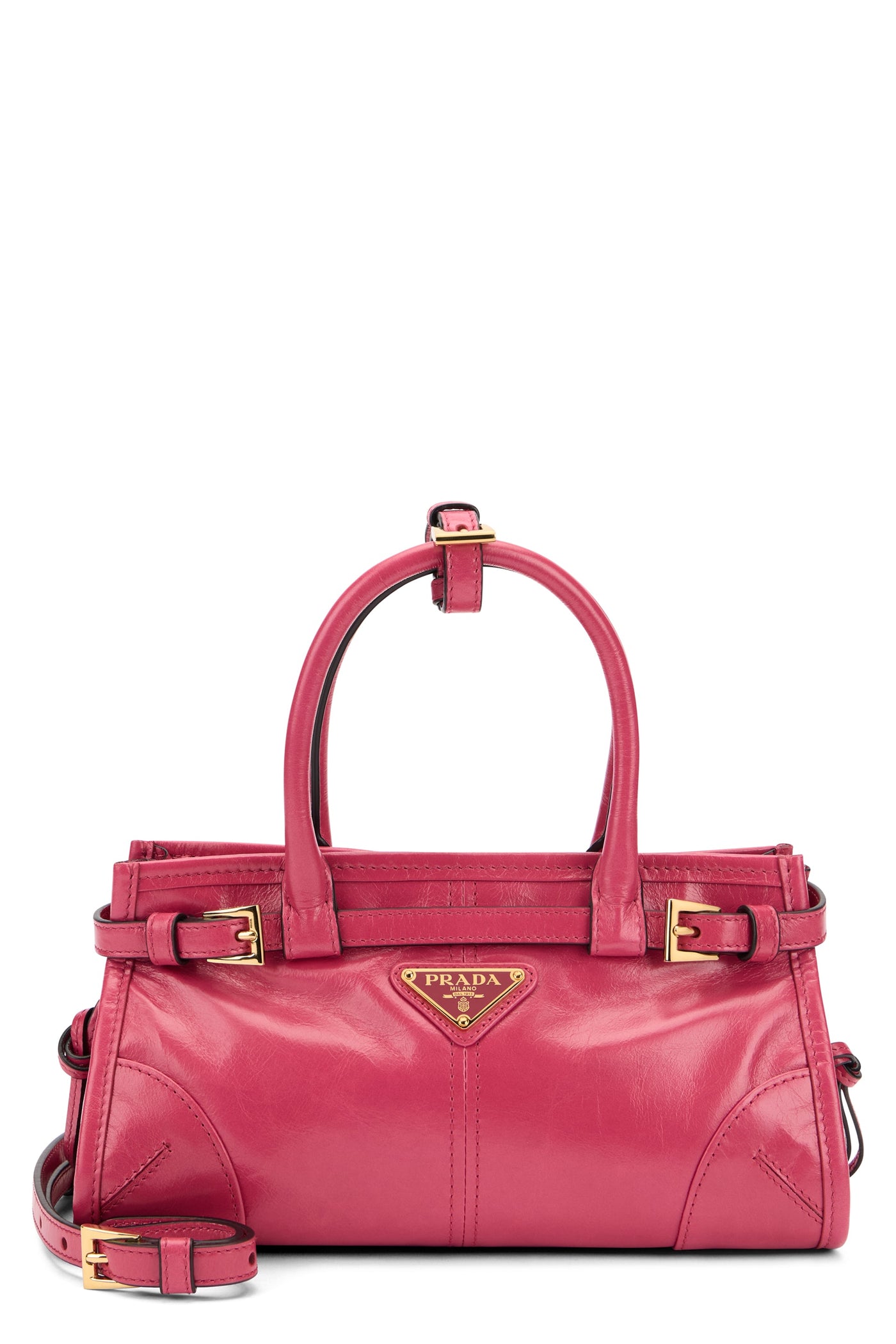 Prada Calfskin Top Handle Bag — Pink Calf Leather