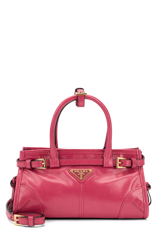 Prada Calfskin Top Handle Bag — Pink Calf Leather