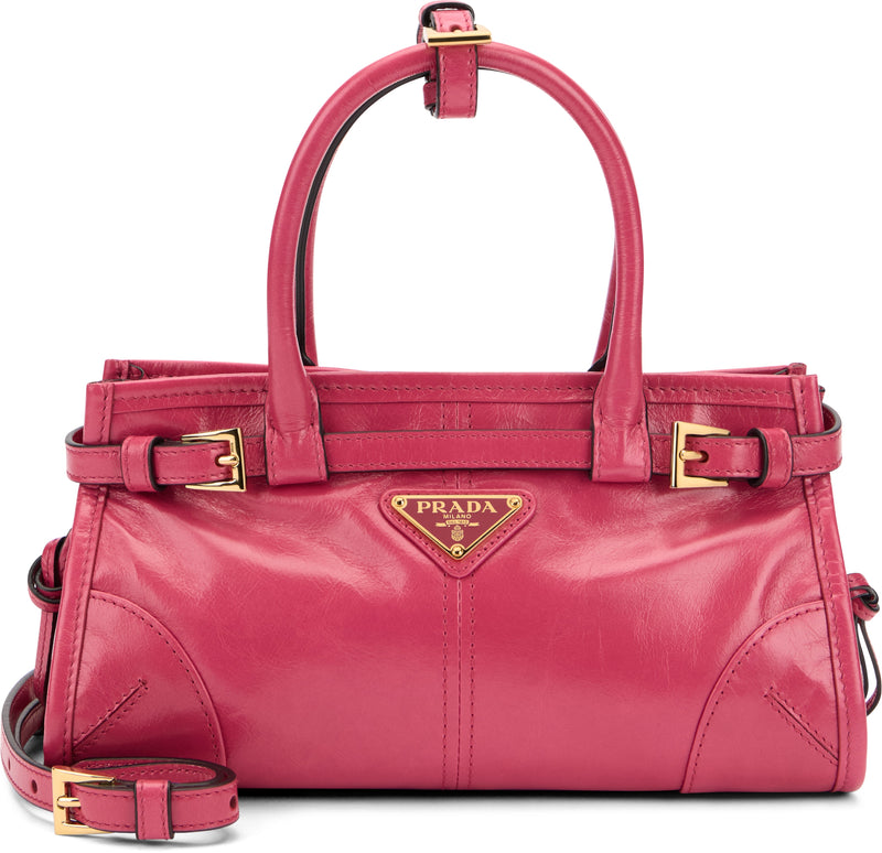 Prada Calfskin Top Handle Bag — Pink Calf Leather