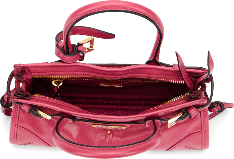 Prada Calfskin Top Handle Bag — Pink Calf Leather